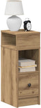 vidaXL - Nachtkastje - met - lade - 25x31x66 - cm - artisanaal - eikenkleurig