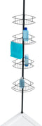 WENKO Telescopisch Doucherek Dolcedo 4-laags RVS zwart - Uitschuifbaar van 65 tot 275cm - Douchemand