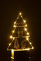 J-Line decoratie Kerstboom Kalender - hout - wit/goud - LED lichtjes