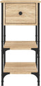vidaXL - Nachtkastjes - 2 - st - 34x36x70 - cm - bewerkt - hout - sonoma - eikenkleurig