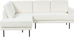 BREDA - Hoekbank 4-zits - Wit - Rechtszijdig - Polyester