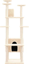 vidaXL - Kattenmeubel - met - sisal - krabpalen - 162 - cm - crèmekleurig