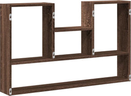 vidaXL - Wandschap - 99x15x60 - cm - bewerkt - hout - bruin - eikenkleurig