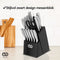 Infinity Goods Messenset - 16 Delig - Messenblok met Slijper en Schaar - RVS Zwart/Zilver (16 stuks)