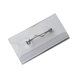Klika - Badge transp met speld 74x40 mm 24 stuks - 20 stuks