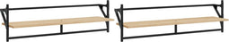 vidaXL - Wandschappen - met - stangen - 2 - st - 100x25x30 - cm - sonoma - eikenkleurig