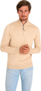 Mario Russo Half Zip Sweater - Trui Heren - Sweater Heren - Coltrui Heren - 3XL - Beige