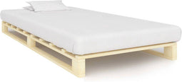 vidaXL - Bedframe - pallet - massief - grenenhout - 100x200 - cm