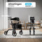 Medzone Fortis - Rollator - Lichtgewicht Opvouwbaar Zitfunctie - Zwart/Aluminium