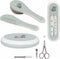 Bébé-Jou Geschenkset Sepp - Verzorgingsset met kapset manicureset en badthermometer - Sky green