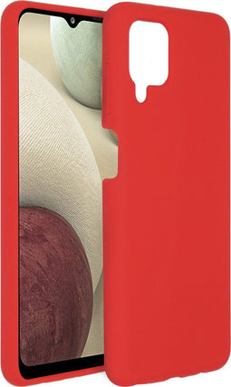 Accezz Samsung Galaxy A12 - Liquid Silicone Backcover - Schokabsorberend - Rood