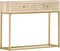 vidaXL - Wandtafel - 90x30x75 - cm - massief - mangohout - goudkleurig
