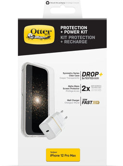 OtterBox iPhone 12 Pro Max - Symmetry Hoesje + Alpha Glass Screenprotector + 20W Lader - 360° Bescherming (1 set)