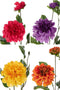 J-Line bloem Dahlia Ying - kunststof - mix - 4 stuks