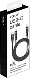 Celly USB-C naar dubbele USB-C Kabel