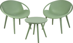 Niceey Tuinset - 3 Delig - Weerbesteding - Tuintafelset - Balkonset - Polypropyleen - Lichtgroen