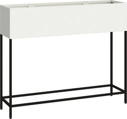 vidaXL - Verhoogde - Tuinbed - 100x26x82 - cm - Wit - Staal