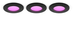 Philips Hue Slim inbouwspot - LED Multi-color - IP44 spatwaterdicht - Zwart (set van 3)