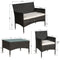 Juskys Fort Myers - Loungeset - Polyrotan - 4 zitplaatsen - Grijs/Wit