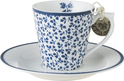 Laura Ashley Blueprint Collectables Espresso kopjes met schotel - Floris 9 cl.