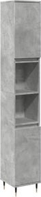 vidaXL - Badkamerkast - 30x30x190 - cm - bewerkt - hout - betongrijs