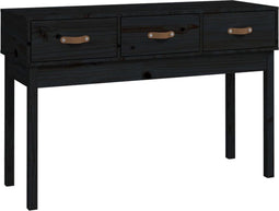 vidaXL - Wandtafel - 114x40x75 - cm - massief - grenenhout - zwart
