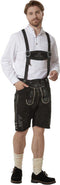 Dressforfun Jannis - Korte Lederhosen - Echt Leer met Riem en Bretels - Zwart - 54