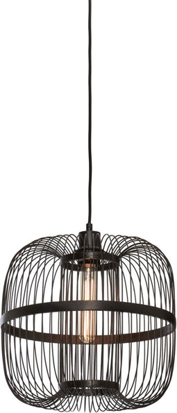 GOOD&MOJO Hanglamp Hokkaido - Bamboe Zwart - Ø25cm - - Hanglampen Eetkamer, Slaapkamer, Woonkamer