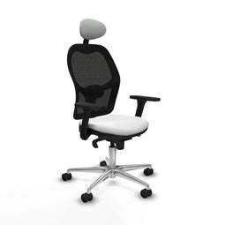 Piqueras y Crespo 3D086N1 - Bureaustoel - Hoogteverstelbaar met hoofdsteun - Wit