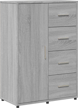 vidaXL - Dressoir - 60x31x84 - cm - bewerkt - hout - grijs - sonoma - eikenkleurig
