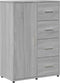 vidaXL - Dressoir - 60x31x84 - cm - bewerkt - hout - grijs - sonoma - eikenkleurig