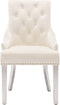 vidaXL - Eetkamerstoelen - 2 - st - fluweel - crèmekleurig