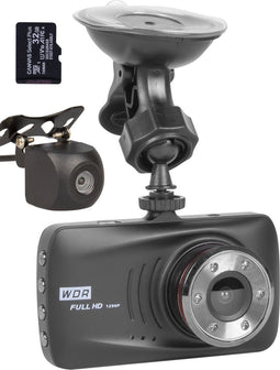 Nuvance Dual Dashcam - Full HD - Voor en Achter - G-sensor en Nachtvisie - 170° Wijdhoek (1 stuk)