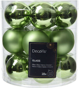 Kerstbal glas d4 cm groene thee 18st