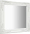 vidaXL - Wandspiegel - barok - stijl - 60x60 - cm - wit