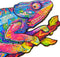UNIDRAGON Houten Puzzel Voor Volwassenen Dier - Regenboogkleurige Kameleon - 107 stukjes - Small 19x24 cm
