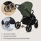 Lionelo Mika Plus - Kinderwagen - All-Terrain Wielen - Lichtgewicht - Verstelbare Zitting - XXL Kap UPF 50+ - Groen