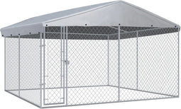 vidaXL - Hondenkennel - voor - buiten - met - dak - 382x382x225 - cm