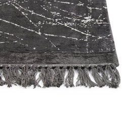 HANLI - Vloerkleed - Donkergrijs - 80 x 150 cm - Viscose