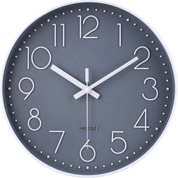 Tyme Wandklok - 40 cm - Modern - Stil Uurwerk - Grijs Wit
