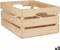 Decoratieve Doos Dennenhout 31 x 20,2 x 41 cm (3 Stuks)