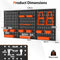 Coast Gereedschapswand - Pegboard 120x60 cm - 9 Opbergdozen Haken Accessoires - Zwart Oranje