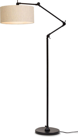 it's about RoMi Vloerlamp Amsterdam - Zwart/Naturel - 70x47x190cm - Bohemian,Scandinavisch - Staande lamp voor Woonkamer - Slaapkamer