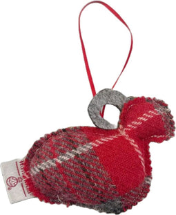 Kerstboomhanger tartan - schaap - rood - Caroline Wolfe Murray