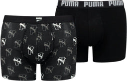 Puma Boxershorts Cat AOP 2-pack - Black Combo - Maat S