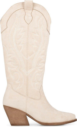 POSH by Poelman JILL - Dames Laarzen - Cowboy stijl - Licht Beige - Maat 37
