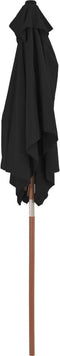 vidaXL - Parasol - met - houten - paal - 150x200 - cm - zwart