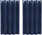 vidaXL - Blackout - Gordijnen - met - Oogjes - 2 - stuks - Donkerblauwe - Velours