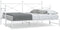 vidaXL - Slaapbank - met - onderschuifbed - zonder - matras - 80x200 - cm - staal - wit