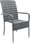 Juskys Yoro - Tuinstoelen - 4-delig - Stapelbaar - Grijs (4 stuks)